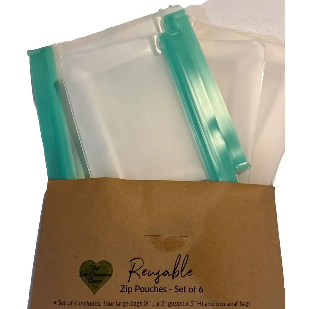 C.W. HOME Reusable Zip Pouches  Set Of 6